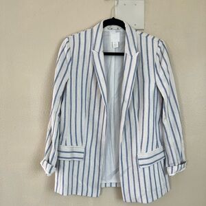 Striped H&M Blue and White  Stripped Women's Blazer